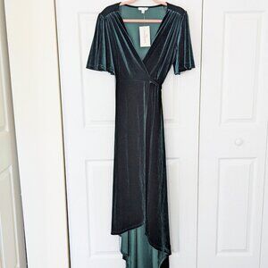 Emerald Green Wrap Dress by Pink Desert